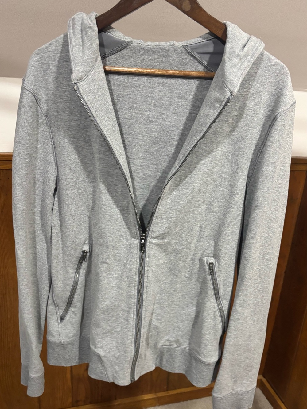 lululemon athletica Light Gray Hooded Zip-Up Jacket